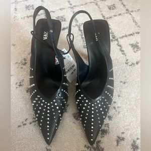 Zara studded sling back heel - NWT - Sz 6